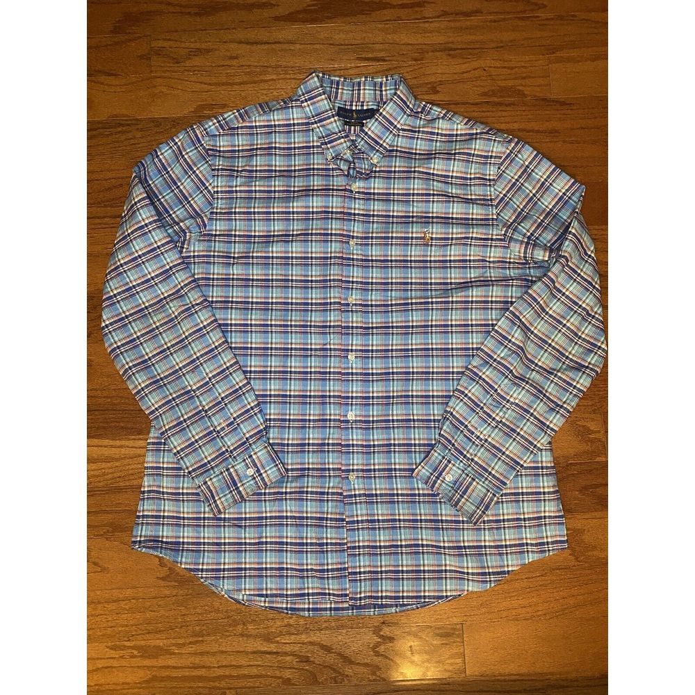 Ralph Lauren Slim‎ Fit Stretch Oxford Striped Button Up Size XXL TTG